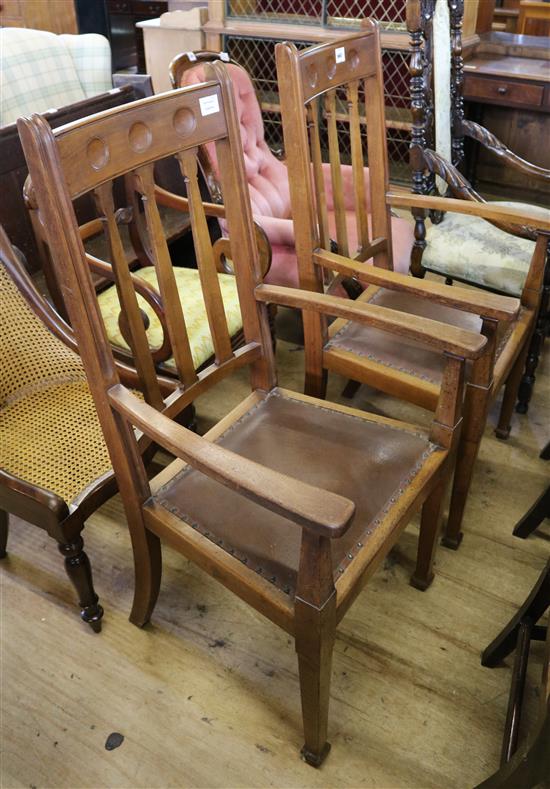 Pair Arts & Crafts carvers(-)